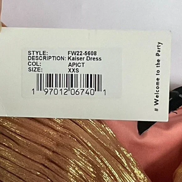 NWT Retrofete Kaiser Dress, in Apricot, size XXS, 95% polyester, 5% spandex - Picture 12 of 16